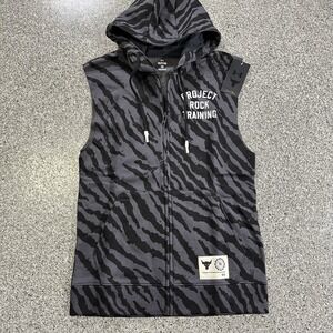 Under Armour Hoodie Mens S Project Rock Sleeveless Gym Training Tiger Print